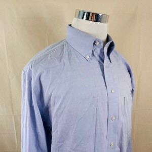 Stafford 16.5 34/35 Athletic Fit Performance Pinpoint Oxford Dress Shirt Blue
